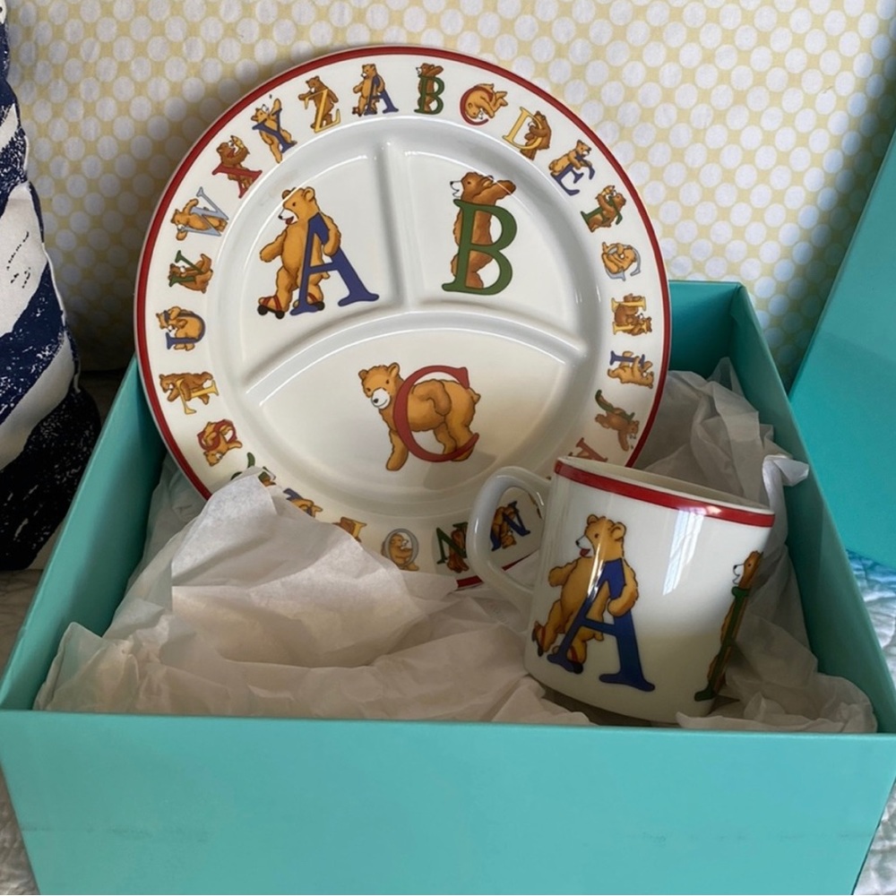 Vintage Tiffany Plate and Cup in Tiffany box